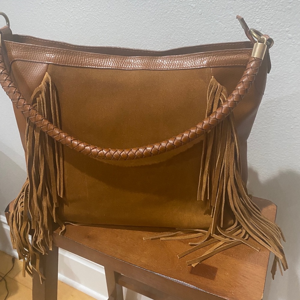 NWT Scully Suede Fringe Western Handbag
